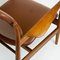 Poltrona moderna in teak e pelle marrone di Finn Juhl per France & Son, Immagine 7