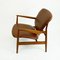 Dänischer Moderner Sessel aus Teak & Braunem Leder von Finn Juhl für France and Son 12
