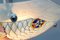 Lampada a sospensione Art Déco in vetro floreale smaltato di Loys Lucha, Francia, Immagine 6