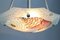 French Art Deco Enameled Floral Glass Two-Light Pendant Lamp from Loys Lucha 7