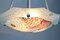 French Art Deco Enameled Floral Glass Two-Light Pendant Lamp from Loys Lucha, Image 7