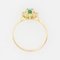 Modern Emerald, Diamond & 18 Karat Yellow Gold Daisy Ring 10