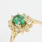 Modern Emerald, Diamond & 18 Karat Yellow Gold Daisy Ring 6