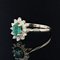 Modern Emerald, Diamond & 18 Karat Yellow Gold Daisy Ring 4