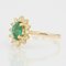 Modern Emerald, Diamond & 18 Karat Yellow Gold Daisy Ring, Image 8