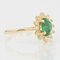 Modern Emerald, Diamond & 18 Karat Yellow Gold Daisy Ring 11