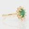 Modern Emerald, Diamond & 18 Karat Yellow Gold Daisy Ring, Image 11