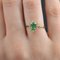 Modern Emerald, Diamond & 18 Karat Yellow Gold Daisy Ring 5