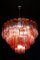 Fuchsia Red Murano Glass Tronchi Chandelier, 1970 4