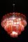 Fuchsia Red Murano Glass Tronchi Chandelier, 1970 12