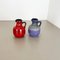 Pottery Fat Lava Vases in Purple-Red by Jopeko, Germany, 1970s, Set of 2 5