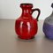 Jarrones Fat Lava de cerámica en rojo morado de Jopeko, Germany, años 70. Juego de 2, Imagen 7