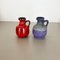 Vases Fat Lava en Poterie Rouge-Violet par Jopeko, Allemagne, 1970s, Set de 2 3