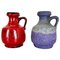 Pottery Fat Lava Vases in Purple-Red by Jopeko, Germany, 1970s, Set of 2 1