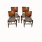 Art Deco Walnut Dining Chairs, 1930s, Set of 4, Image 1