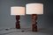 Mid-Century Modern Italian Sculpture Carved Wooden Table Lamps by Gianni Pinna, Set of 2, Image 4