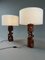 Italienische Mid-Century Modern Tischlampen aus geschnitztem Holz von Gianni Pinna, 2er Set 2