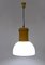 Vintage Industrial Italian Yellow Varnished Aluminum & Acrylic Glass Ceiling Lamp, 1970s 2