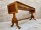 Mid-20th Century Winged Console Table in Walnut with Claw Feet in Bronze with Two Drawers and Wheels, Image 6