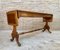 Mid-20th Century Winged Console Table in Walnut with Claw Feet in Bronze with Two Drawers and Wheels 17