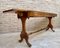 Mid-20th Century Winged Console Table in Walnut with Claw Feet in Bronze with Two Drawers and Wheels 10