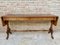 Mid-20th Century Winged Console Table in Walnut with Claw Feet in Bronze with Two Drawers and Wheels 1