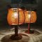 Mid-Century French Wood Straw Wooden Table Lamps, 1960s, Set of 2 3