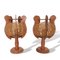 Mid-Century French Wood Straw Wooden Table Lamps, 1960s, Set of 2 1
