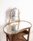 Vintage Holz Frisiertisch aus Messing & Glas, 1950er 4