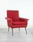 Vintage Red Fabric Armchair, 1970s 1