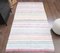 Turkish Handmade Soft Pastel Colored Wool Kilim Rug with Striped Pattern 1