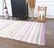 Turkish Handmade Soft Pastel Colored Wool Kilim Rug with Striped Pattern 8