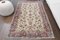 Tapis Oushak Fait Main en Laine avec Bordure Florale, Turquie 1