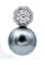 Grey Pearl, Diamond & 18 Karat White Gold Stud Earrings, Image 2