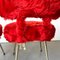 Red Synthetic Fur Chair, France, 1960s 11