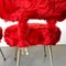 Red Synthetic Fur Chair, France, 1960s, Image 11