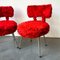 Roter Stuhl aus Kunstfell, Frankreich, 1960er 5