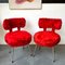 Roter Stuhl aus Kunstfell, Frankreich, 1960er 3
