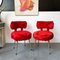 Roter Stuhl aus Kunstfell, Frankreich, 1960er 1