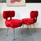 Roter Stuhl aus Kunstfell, Frankreich, 1960er 2