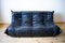 Black Leather 3-Seat Togo Sofa by Michel Ducaroy for Ligne Roset 1