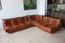 Vintage Leather Modular Sofa Set by Michel Ducaroy for Ligne Roset, 1970s, Set of 3 1