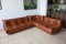 Vintage Leather Modular Sofa Set by Michel Ducaroy for Ligne Roset, 1970s, Set of 3, Image 1