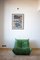 Dubai Green Leather Togo Corner Seat, Lounge Chair & 2-Seat Sofa Set by Michel Ducaroy for Ligne Roset, 1970s, Set of 3 5
