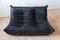 Black Leather Togo Corner Seat, Lounge Chair & 2-Seat Sofa by Michel Ducaroy for Ligne Roset, Set of 3 6