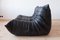 Black Leather Togo Corner Seat, Lounge Chair & 2-Seat Sofa by Michel Ducaroy for Ligne Roset, Set of 3, Image 10