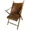 English Faux Bamboo and Brass Leather Folding Campaign Chair, 1920s 16