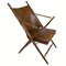 English Faux Bamboo and Brass Leather Folding Campaign Chair, 1920s 6