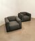 Italian Ebonized Wood and Fabric Armchairs by Carlo Scarpa for Bernini, 1978, Set of 2, Image 4