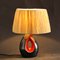 French Black & Red Ceramic Table Lamp, 1950s 7